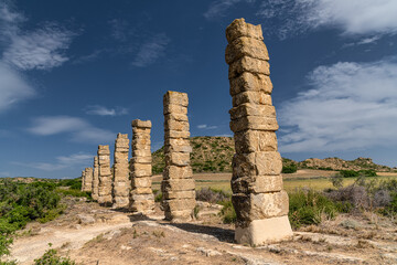 Acueducto de los Bañales,  Ruins of the Roman town Los Banales Located in the town of Uncastillo, Cinco Villas, Zaragoza, Spain
