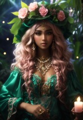 portrait of a girl with a flower