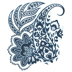 Vector paisley pattern. Vintage flowers Decorative ornament card, invitation, web design
