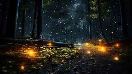 Amidst the Dark Forest, Luciferin-Infused Fire Bugs Glint, Mimicking the Stars