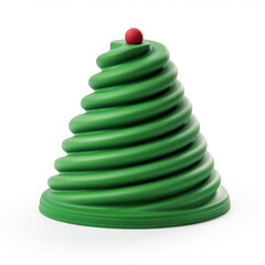 Christmas tree. Abstract tree. Christmas decoration. 3D Christmas tree isolated on flat background.