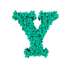 Symbol from menthol leaves. letter y