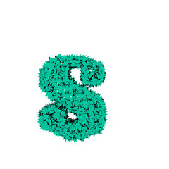 Symbol from menthol leaves. letter s