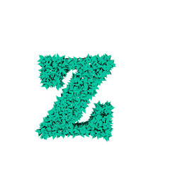 Symbol from menthol leaves. letter z