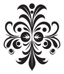 Floral pattern black and white, print ready eps, editable, cricut cut file, flower art