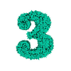 Symbol from menthol leaves. number 3