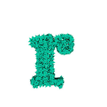 Symbol from menthol leaves. letter r