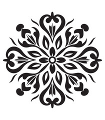 Round flower pattern, Circular ornament design element,eps,cricut,cut file
