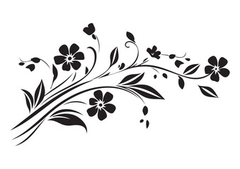 Illustration drawing of beautiful black flower pattern,eps,cut file