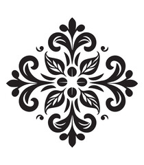 Ornaments Mandala Floral Silhouette  İllüstrasyon,eps, cut file