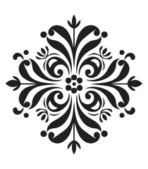 Ornaments Mandala Floral Silhouette  İllüstrasyon,eps, cut file