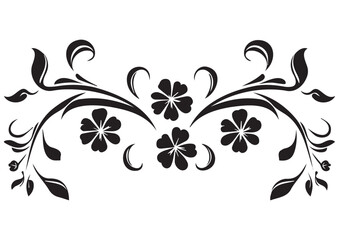Decorative vector floral monogram, floral art, for wall, print ready, editable.
