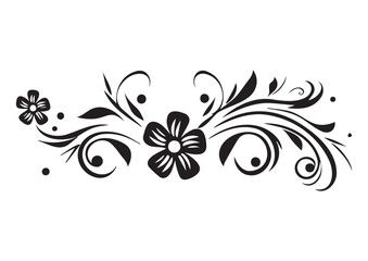 Decorative vector floral monogram, floral art, for wall, print ready, editable.
