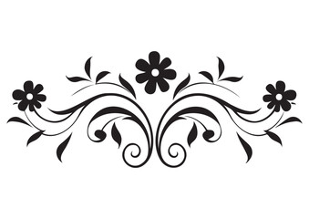 Decorative vector floral monogram, floral art, for wall, print ready, editable.