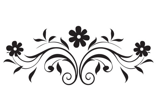 recommend clip art: Decorative vector floral monogram, floral art, for wall, print ready, editable.