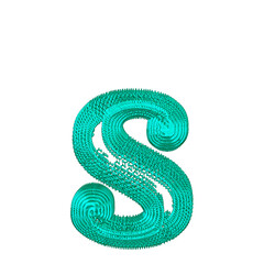Symbol made of turquoise dollar signs. letter s