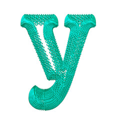 Symbol made of turquoise dollar signs. letter y