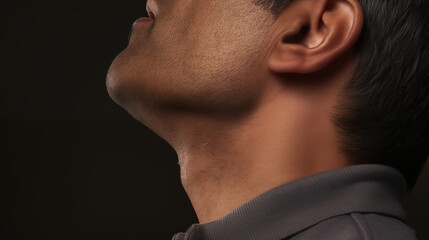 Close-Up of a Man Engaging in Neck Exercises for Health and Vitality