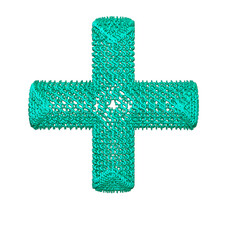 Symbol made of turquoise dollar signs