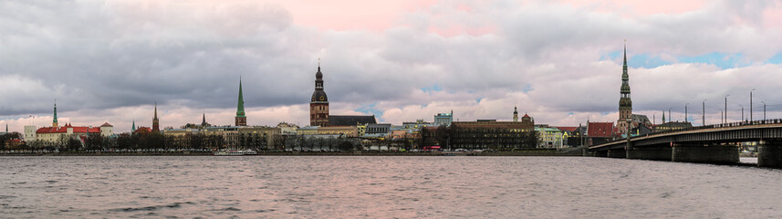 panorama of Old Riga across the Daugava river 1