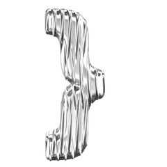 Silver symbol with vertical ribs
