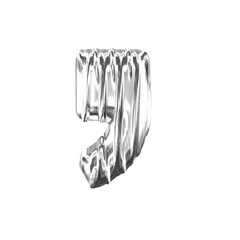 Silver symbol with vertical ribs