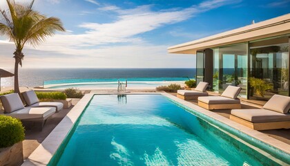 Fototapeta premium a luxury pool with a view 