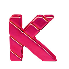 Symbol made of diagonal pink blocks. letter k