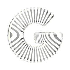 White symbol with ultra thin silver straps. letter g