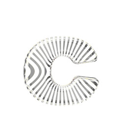 White symbol with ultra thin silver straps. letter c