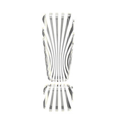 White symbol with ultra thin silver straps