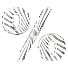 White symbol with ultra thin silver straps