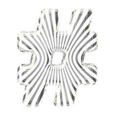 White symbol with ultra thin silver straps