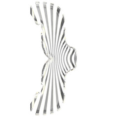 White symbol with ultra thin silver straps