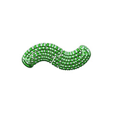 Symbol of small silver and green spheres