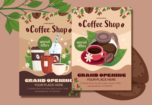Coffee Shop Opening Flyer Layout