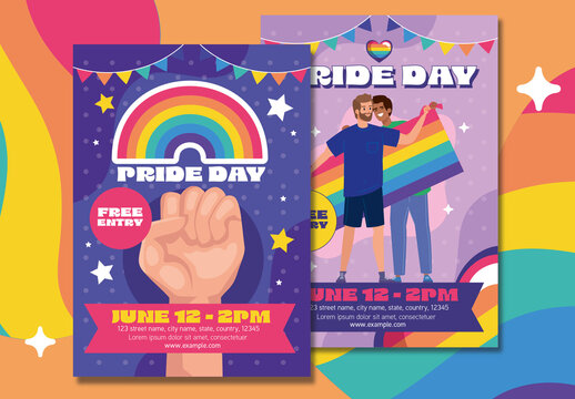 Colorful Pride Day Flyer Layout