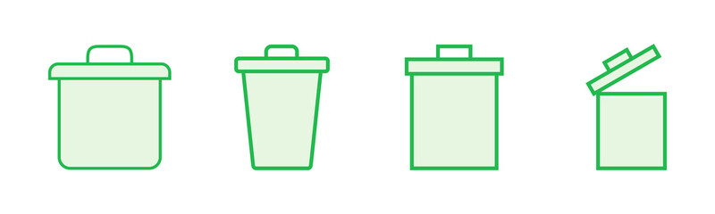 Trash icon set. trash can icon. delete icon vector. garbage
