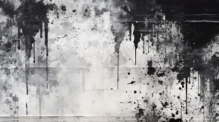 Ink black street graffiti art on a textured paper vintage background, washes and brush strokes