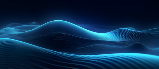 Fototapeta premium Blue Futuristic Wave Light backdrop