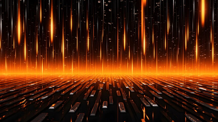 Orange Futuristic Rain Laser Light backdrop