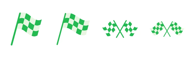 Foto op Canvas Racing flag icon set. race flag icon.Checkered racing flag icon © AAVAA