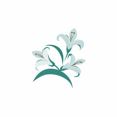 Fototapeta na wymiar Lilies in cartoon, doodle style. 2d vector illustration in logo, icon style. AI Generative