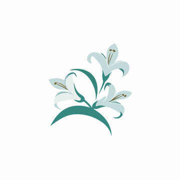 Lilies in cartoon, doodle style. 2d vector illustration in logo, icon style. AI Generative