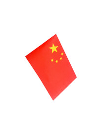 China national flag isolated on white background.