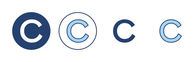 Copyright icon vector. copyright sign and symbol