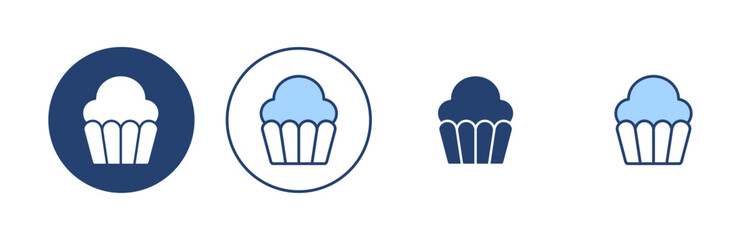 Cup cake icon vector. Cup cake sign and symbol