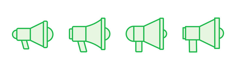 Megaphone icon set. Loudspeaker icon vector.