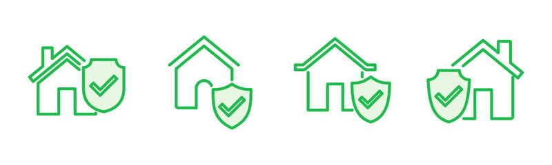 House insurance icon set. house protection icon.
