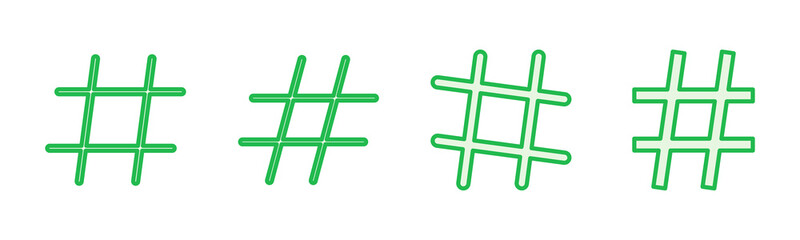 Hashtag icon set. hashtag symbol